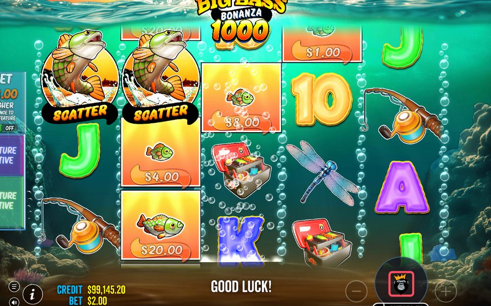 Free Spins-läge med Wild Fisherman på alla rullar