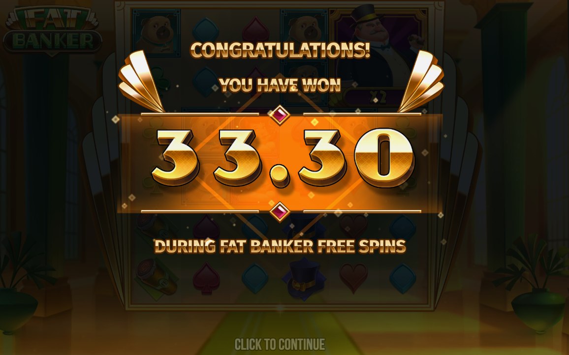 Free spins-läget, där Fat Banker-wilden står kvar på hjulen