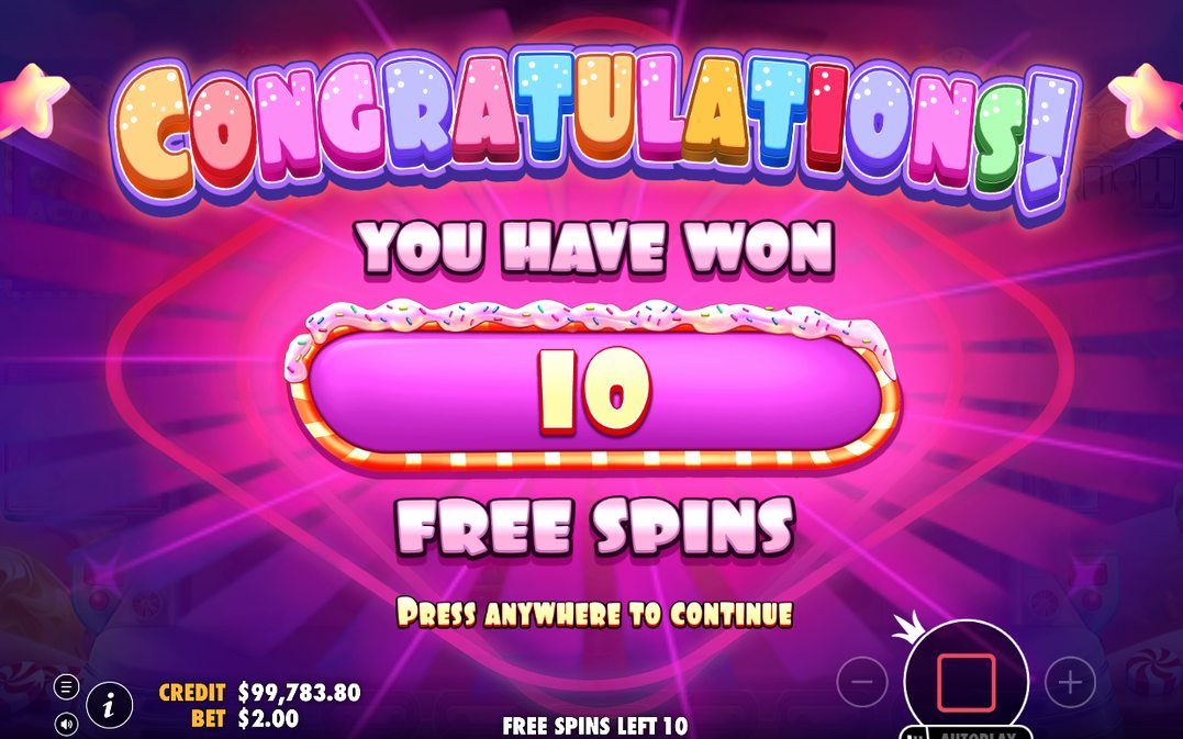 Free Spins med antal snurrar kvar och kreditsaldo