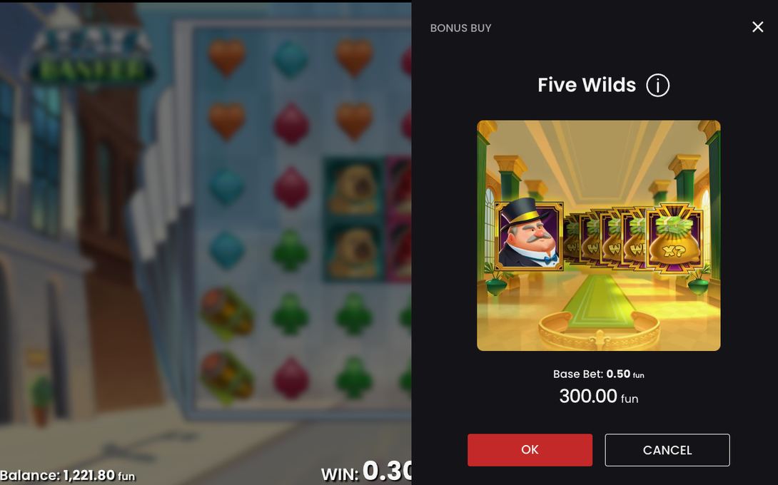 Fortune Link Feature, med insamlade brickor i 6 x 6-rutnätet